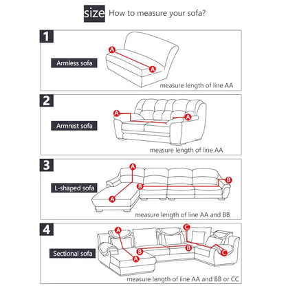 Decobites Printed Elastic Corner Sofa Cover Stretch Slipcovers for L Shaped Sectional Sofas