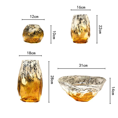 DecorBites™ Degradados Jarrón de vidrio negro Terrario Maceta Cuenco Organización de escritorio Macetas para flores