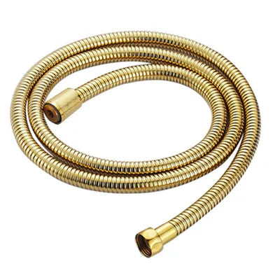 Cabezal de ducha de mano DecorBites™ color oro antiguo con soporte y manguera.