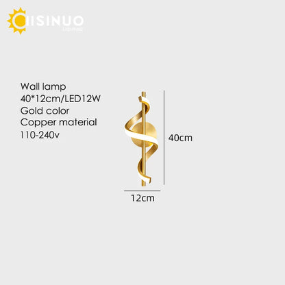 DecorBites™ Gold Copper LED Wall Sconce for Bedroom Living Room Hallway