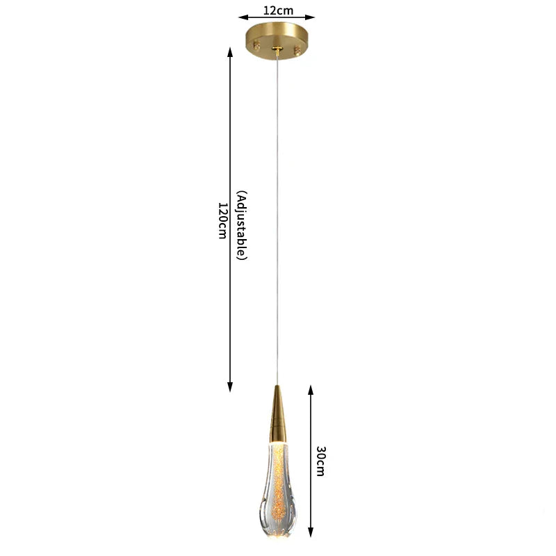 DecorBites™ Crystal Tear Drop Ceiling Chandelier LED Pendant Light Fixture