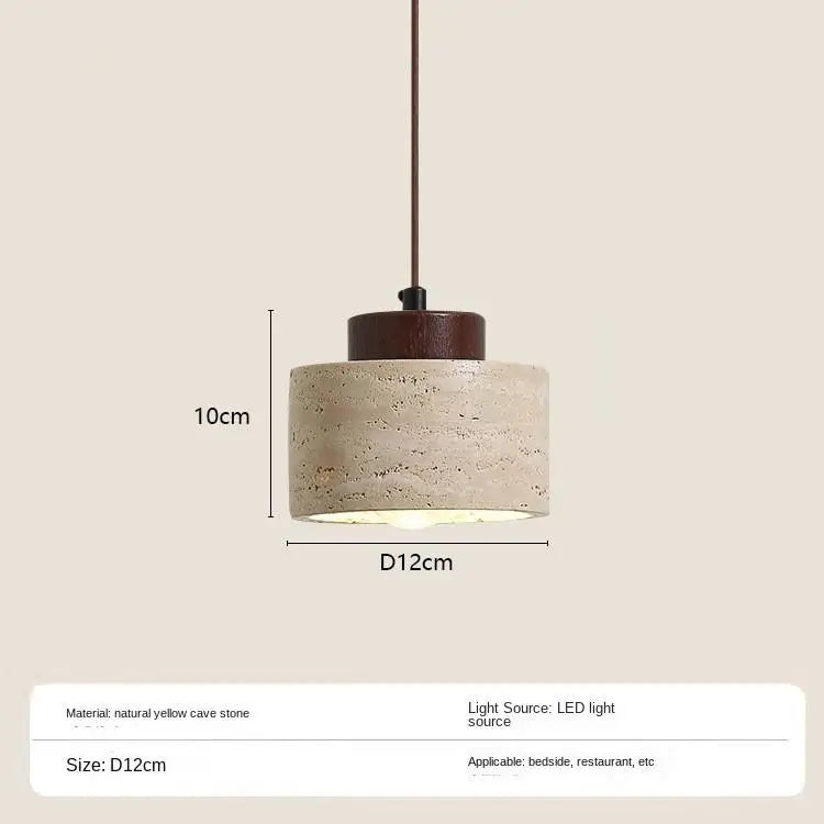 Japanese Travertine Stone Pendant Light