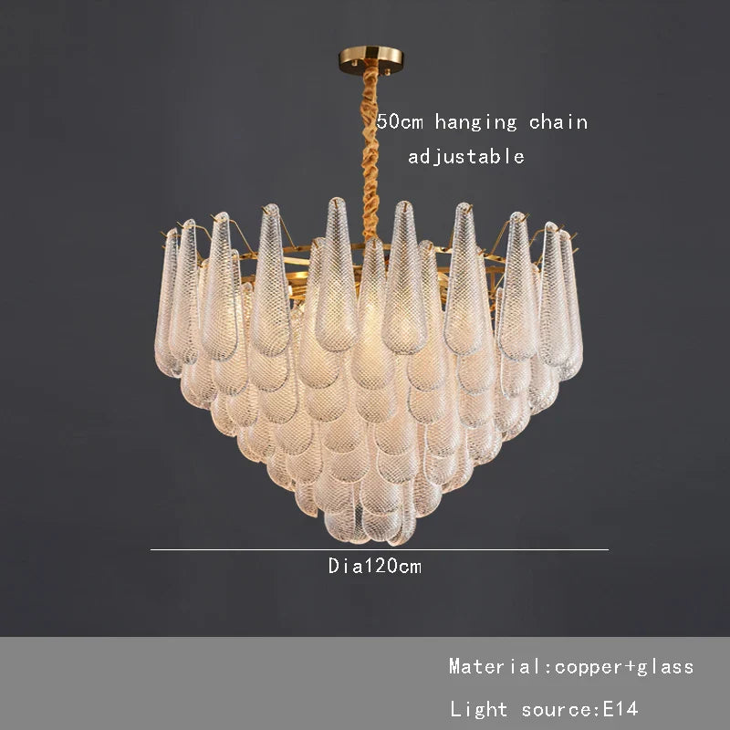 DecorBites™ Elegant Glass Chandelier Lighting for Home Dining Room Decor