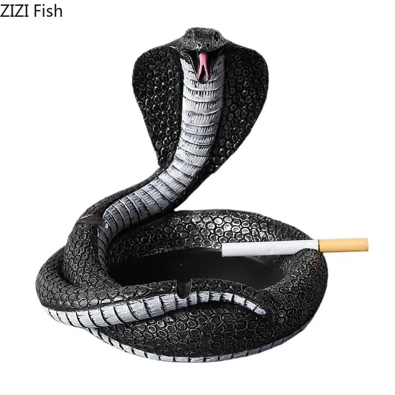 DecorBites™ Cobra Ashtray Resin Crafts: Stylish Smoking Accessories for Home and Office