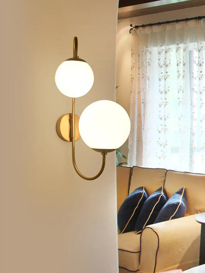 DecorBites™ Gold Glass Ball Wall Sconce LED Round Ball Wall Lamp