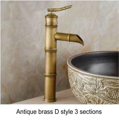 DecorBites™ Brass Basin Mixer Tap: Waterfall Faucet in Antique Bronze Black Finish