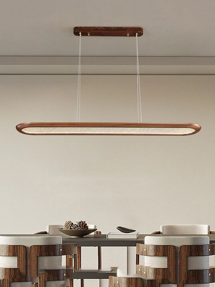 DecorBites™ Black Walnut Wooden Ceiling Chandelier LED Pendant Lamp for Modern Home Decor