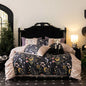 Decobites Vintage Rose Print Ruffles Bedding Set: 800TC Egyptian Cotton, Duvet Cover, Sheet, Pillowcases