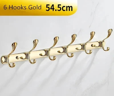 DecorBites™ Brass Gold Towel Hook: Wall Mount Bathroom/Kitchen Hanger