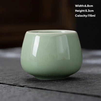 DecorBites™ Ceramic KungFu Tea Cup Small Coffee Cups Porcelain Teacup Pottery Water Cup