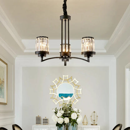 DecorBites™ Black Art Crystal Chandelier for Luxury Living Room Bedroom Lighting Fixtures