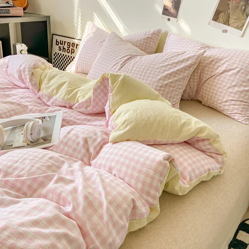 Check Cotton Duvet Set