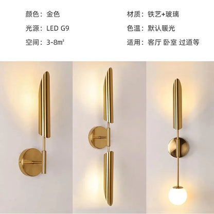 DecorBites™ Golden Inclined Tube Wall Light for Modern Luxury Living Room and Bedroom