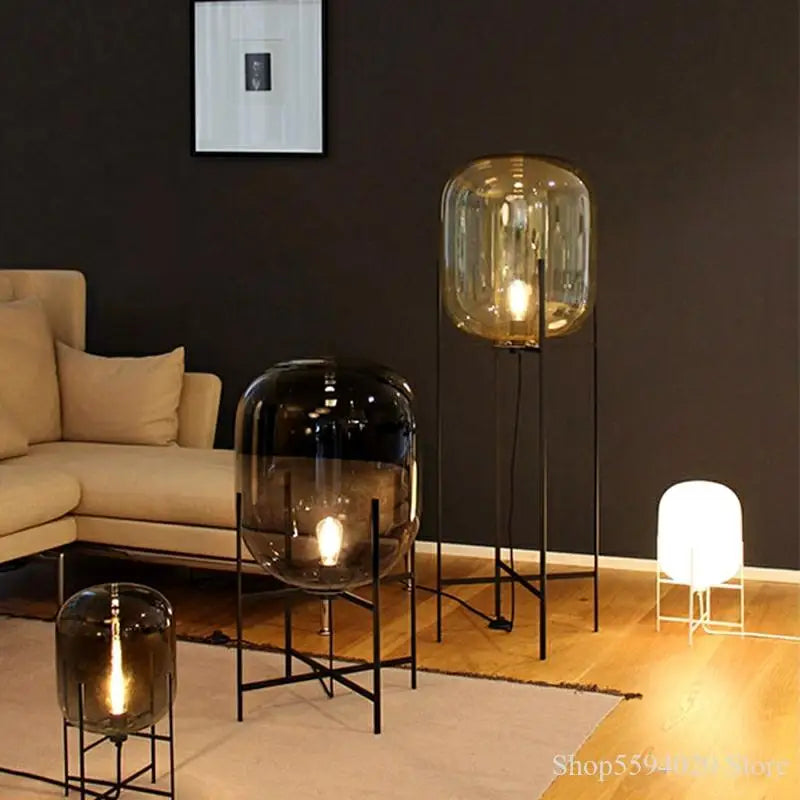 DecorBites™ Glass Table Lamp: Modern LED Decorative Lamp for Living Room, Bedroom, Desk.