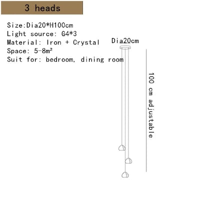 DecorBites™ Crystal LED Ceiling Chandeliers Bedroom Living Room Staircase Pendant Lamp