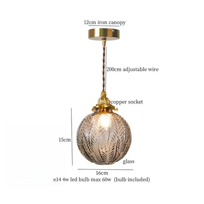 DecorBites™ Clear Glass Copper LED Pendant Lamp for Home Decor & Lighting