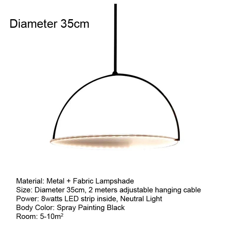 Lámpara colgante de tela Kepler™ Decorbites - Luz para mesa de comedor de bar o loft