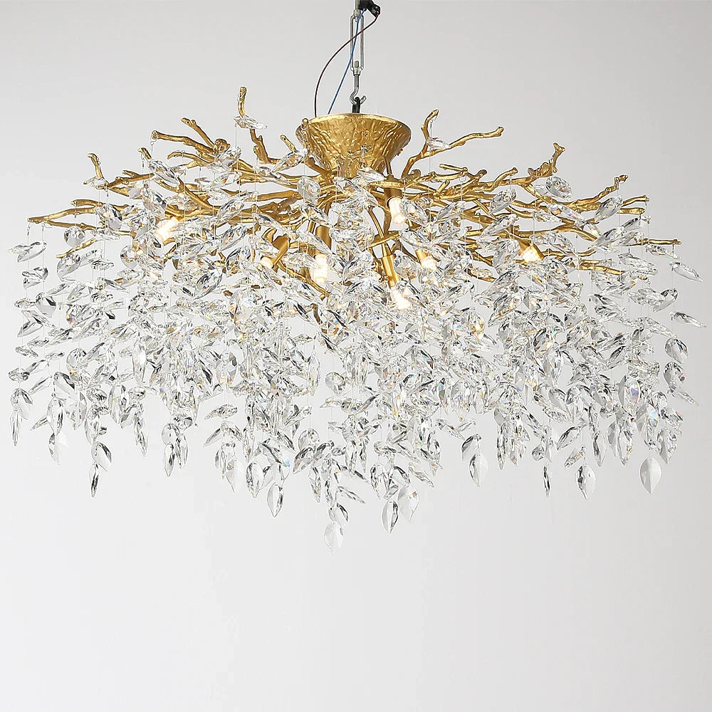 DecorBites™ Branch Crystal LED Ceiling Chandelier in Gold/Black for Dining Room Lobby