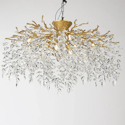 DecorBites™ Branch Crystal LED Ceiling Chandelier in Gold/Black for Dining Room Lobby