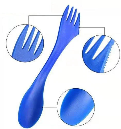 DecorBites™ Kids 3-in-1 Spork Combo Set for Camping, Hiking, and Picnics