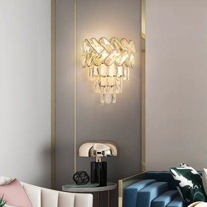 Aplique de pared DecorBites™ Crystal Gold de acero inoxidable con luz LED regulable