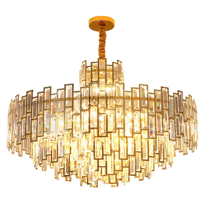 DecorBites™ Crystal Ceiling Chandelier: Modern Stainless Steel Lustre Lighting for Home Decor