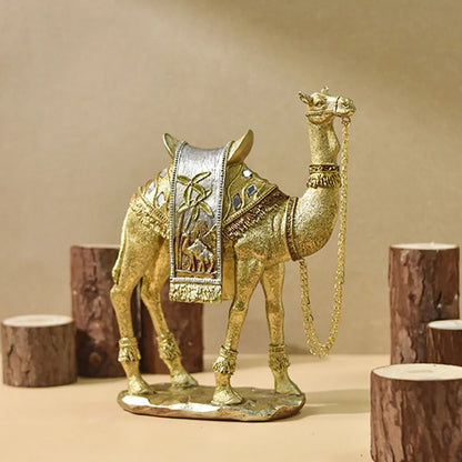 DecorBites™ Camel Resin Art Ornament Home Office Decor Craft Luxury Golden Style