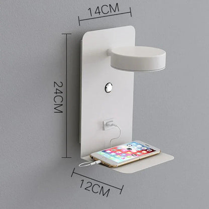 DecorBites™ LED Shelf Wall Lamp with USB Charging Port & Switch