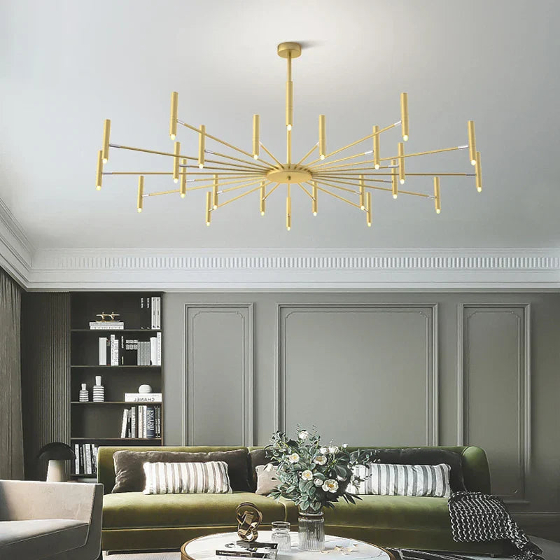 DecorBites™ Black Sputnik Chandelier: Nordic Design, Adjustable Lighting for Home Décor