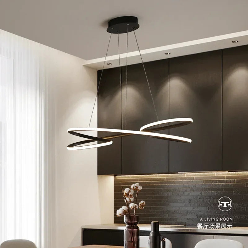 DecorBites™ LED Chandelier Modern Indoor Gold Decor Pendant Light Fixture for Home, Restaurant, Hotel