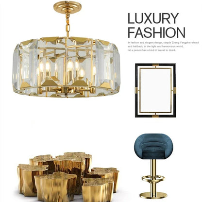 DecorBites™ Crystal Pendant Chandelier - Ideal for Living Room, Bedroom, Kitchen, or Wine Shop.