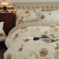 Decobites Butterfly Blooming Flowers Print 100% Egyptian Cotton Bedding Set