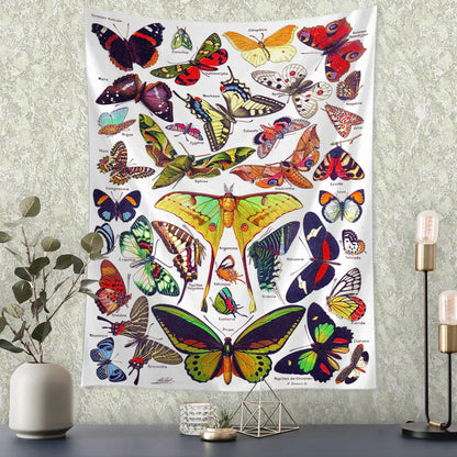 Decobites Butterfly Vintage Tapestry Wall Hanging Natural Boho Art Decor