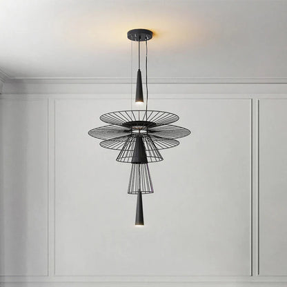 DecorBites™ Iron Mesh Gravity Suspension Lamp in Black - Industrial Pendant for Home Décor