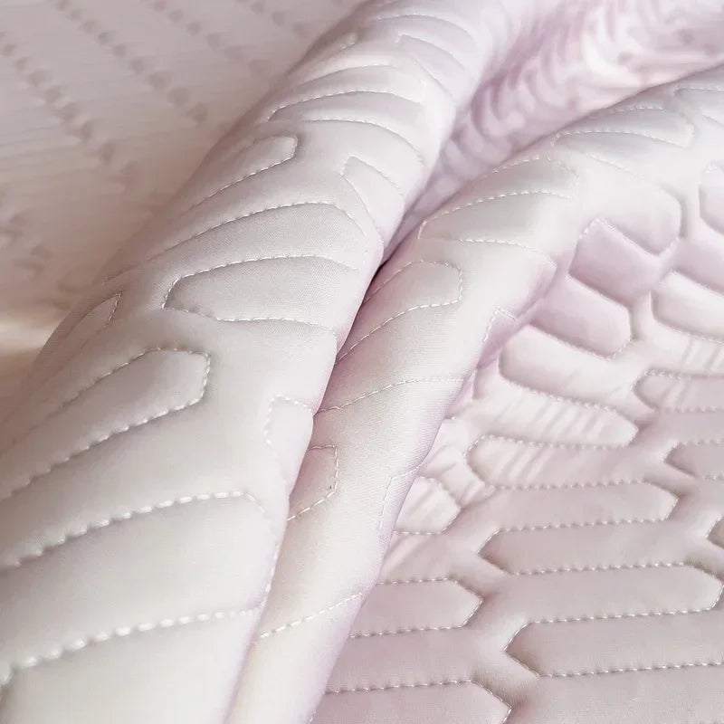 DecorBites™ Cool Fabric Latex Bed Skirt Set: Solid Color Summer Mat with Elastic Band