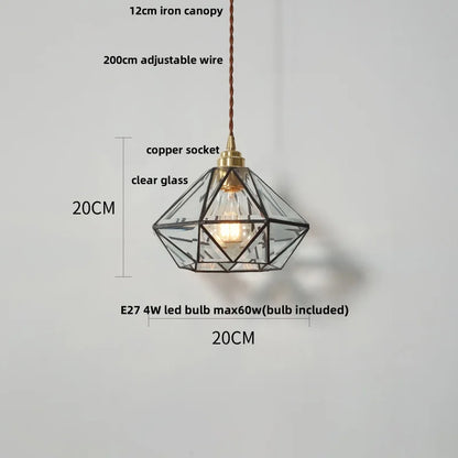 DecorBites™ Glass LED Pendant Lamp: Handmade Japanese Style Adjustable Hanging Light Fixtures