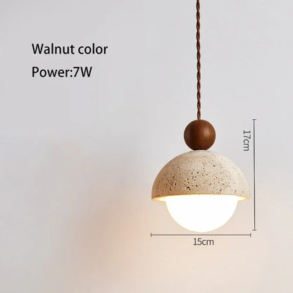 Japanese Wabi-Sabi Yellow Travertine Pendant Light