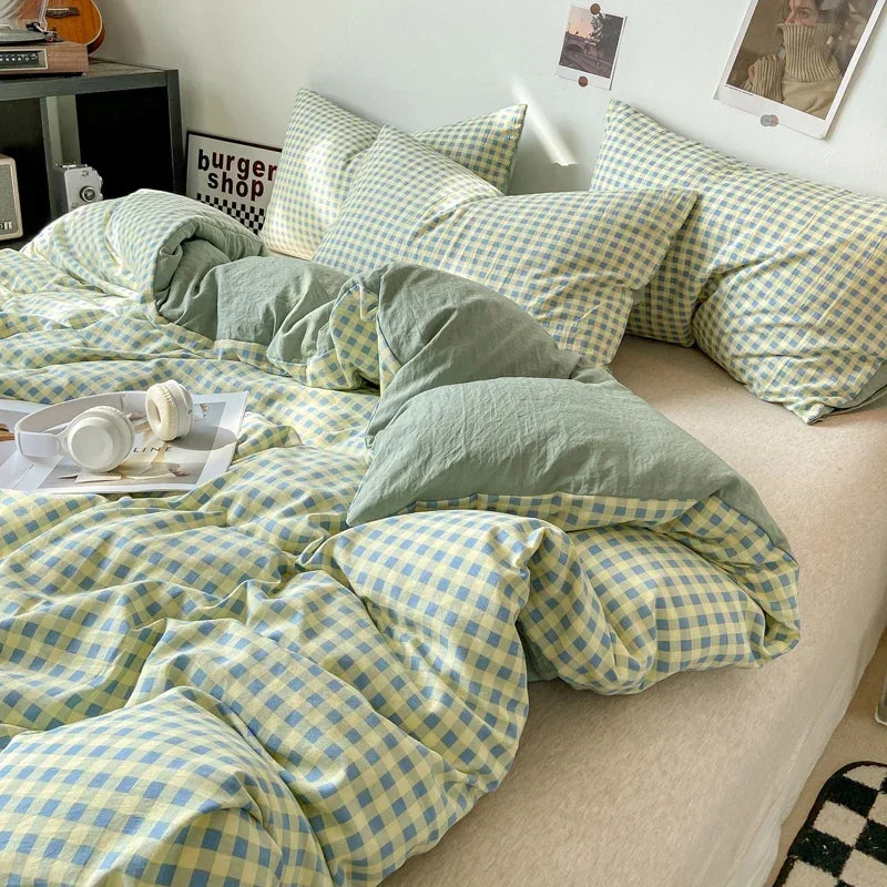 Check Cotton Duvet Set