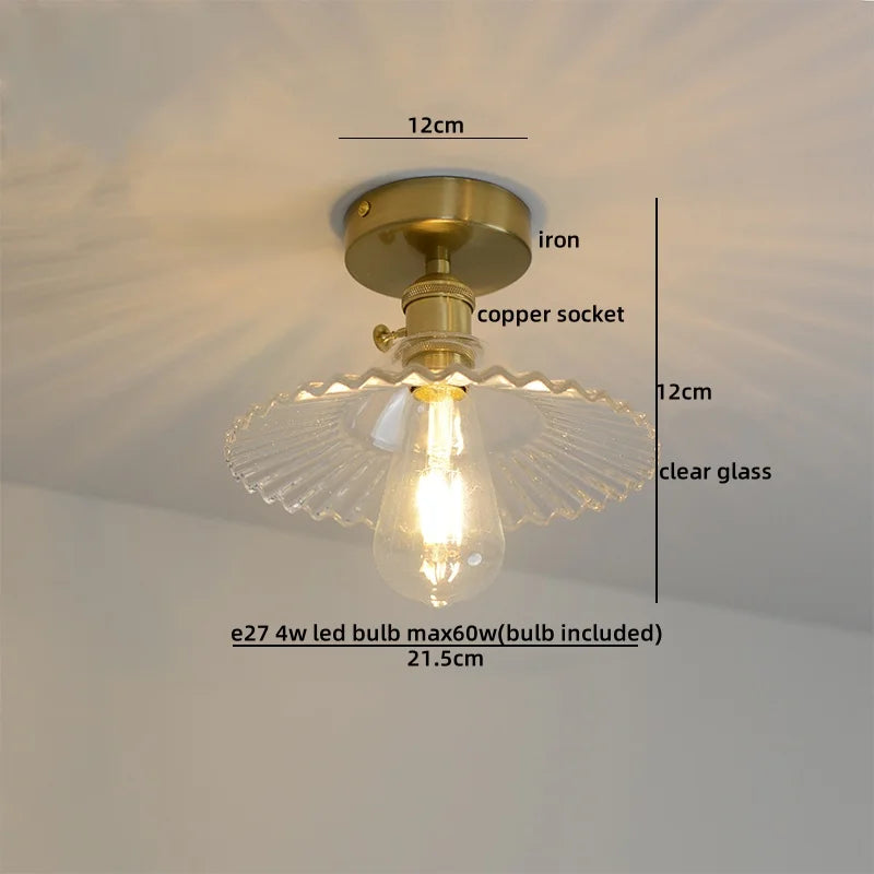 Green Glass Ceiling Lamp
