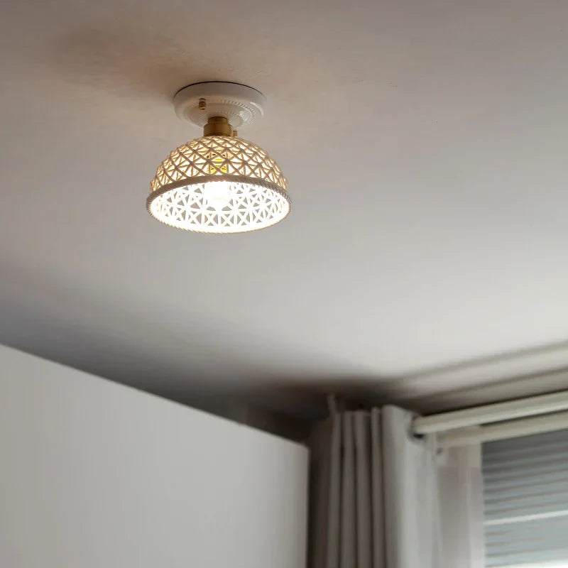 DecorBites™ Ceramic LED Ceiling Lamp Indoor Lighting Semi-Circular Light Fixture