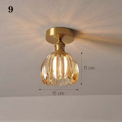 DecorBites™ Glass Shade Pendant Ceiling Lamp for Kitchen Aisle Bedroom LED Lights Fixtures