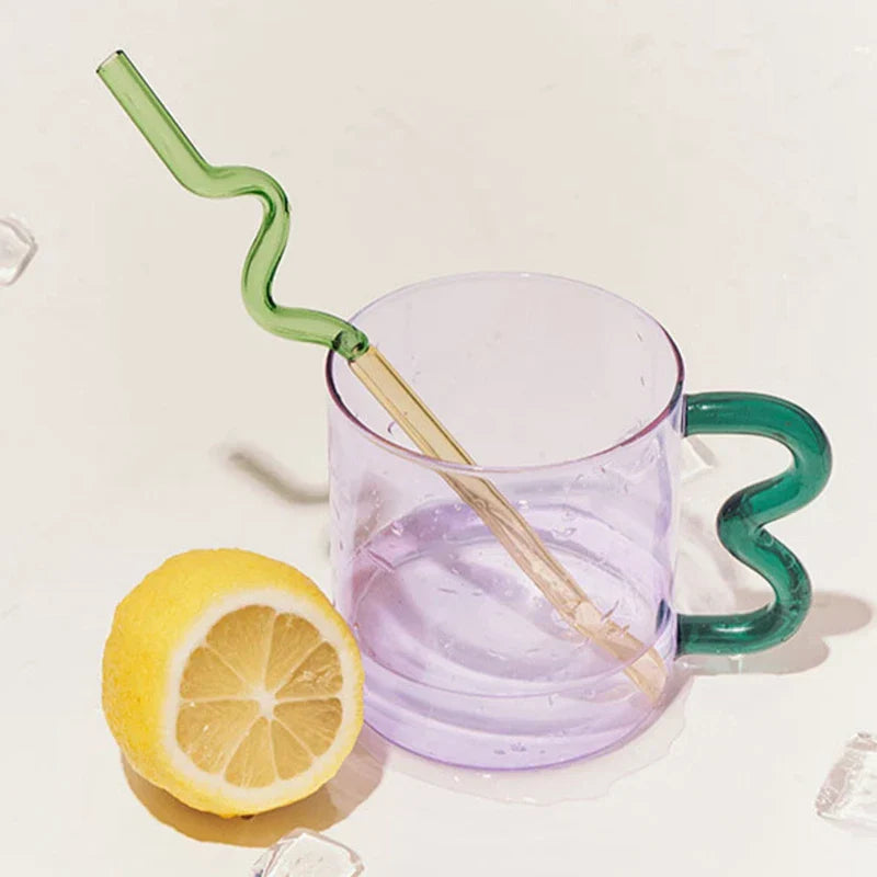 DecorBites™ Handmade Glass Mug High Borosilicate Heat-resistant Tea Coffee Cup