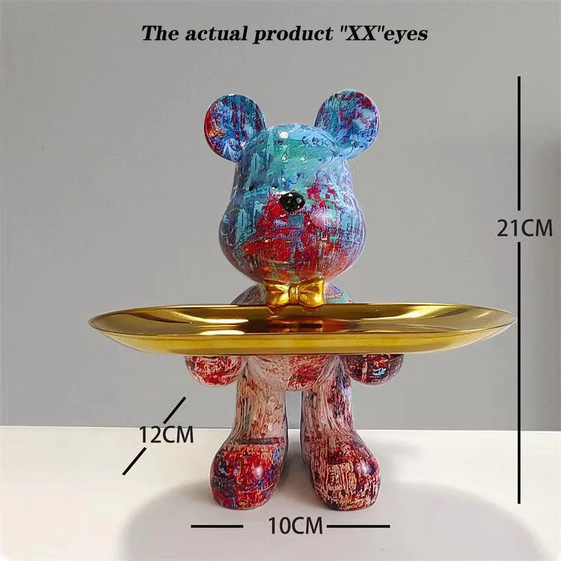 DecorBites™ Graffiti Bear Statue Ornament for Modern Home Decor