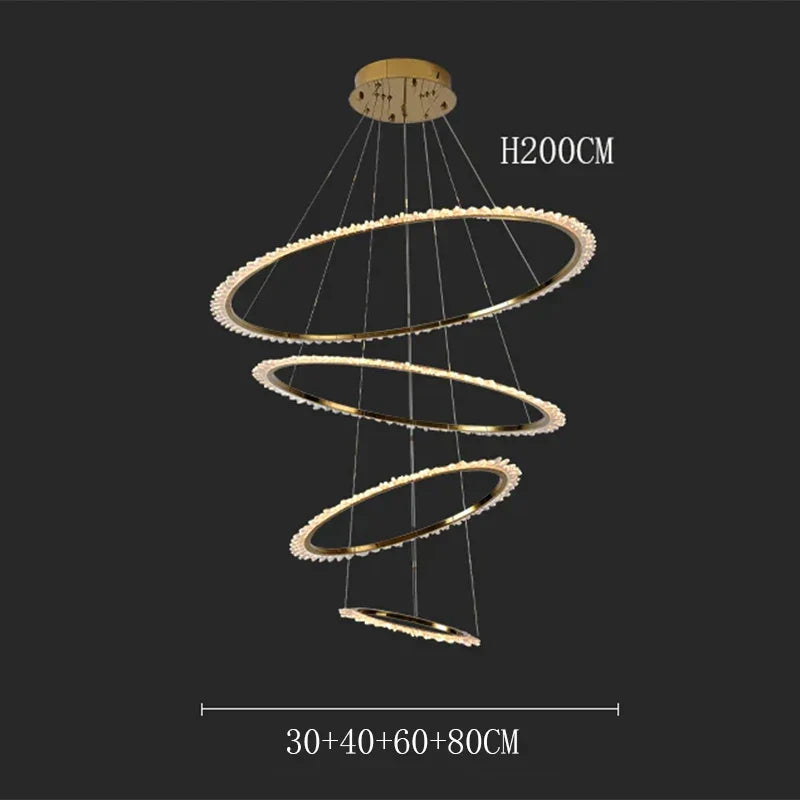 DecorBites™ Crystal Chandelier Stair Pendant Lamp for Modern Home Decoration & Living Room Lighting
