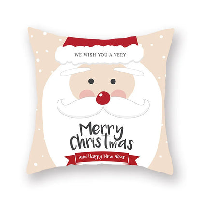 DecorBites™ Christmas Santa Elk Pillowcase 45x45cm for Sofa Chair Decor