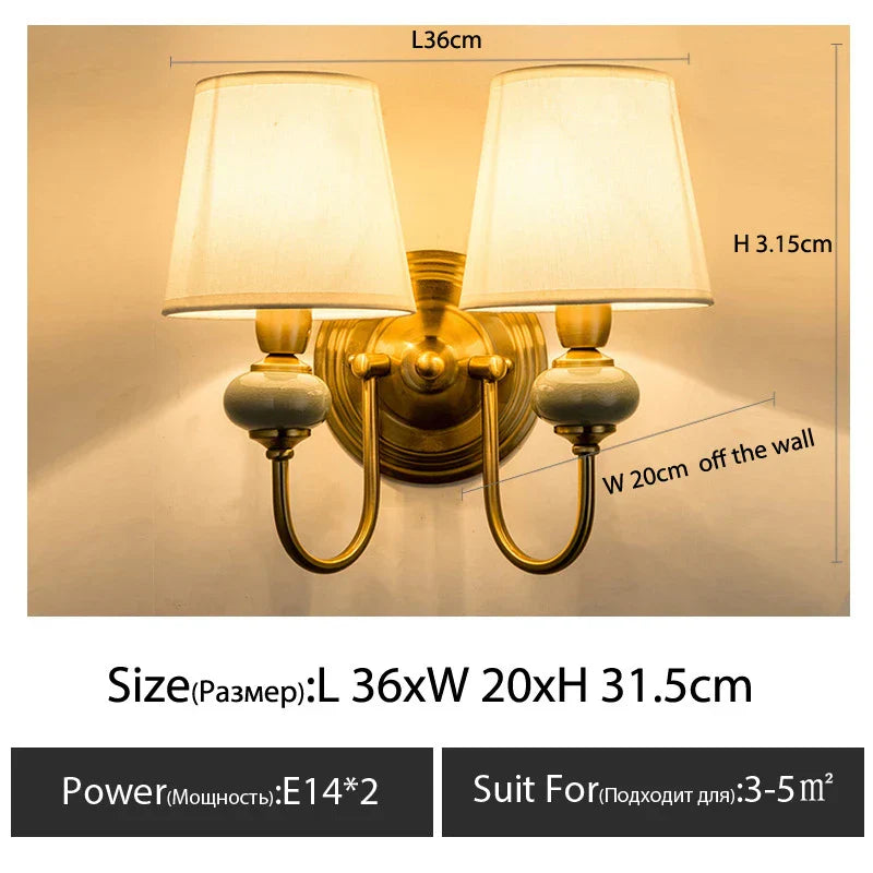 DecorBites™ Cloth Cover Wall Light for Bedroom, Living Room, Restaurant, and Corridor
