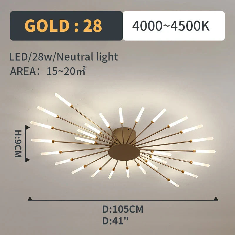 Lámparas Colgantes de Luces LED de Fuegos Artificiales™ Decorbites - Iluminación de Lámpara de Araña Moderna para Sala de Estar y Dormitorio