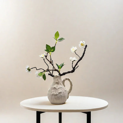 DecorBites™ Handmade Irregular Grain Ceramic Vase for Home Floral Arrangements