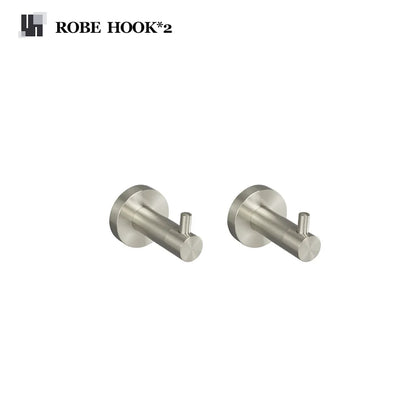 DecorBites™ Brushed Nickel Stainless Steel Bathroom Hardware Set Towel Bar Ring Holder Robe Hook