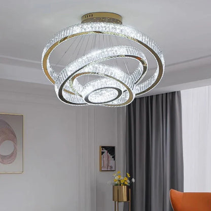 DecorBites™ Crystal Chandelier: Luxury Pendant Lighting for Living Room, Staircase & Ceiling